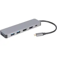 Gembird A-CM-COMBO3-03, USB 3.2 Gen 1 (3.1 Gen 1) Type-C, HDMI, USB 3.2 Gen 1 (3.1 Gen 1) Type-A, USB Typ-C, 5000 Mbit/s, 30 Hz, 3840 x 2160, 2160p