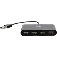 C2G 4-Port USB-A Hub, USB 2.0, USB 2.0, 480 Mbit/s, Schwarz, 0,04 m, 3 mm