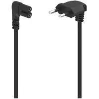 Hama Netzkabel "Netzkabel, beidseitig gewinkelt, Euro Stecker, Doppelnut, C7, 1,5 m", schwarz, 150cmcm, Kabel, Netzkabel