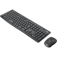 Logitech MK295 Silent, Volle Größe (100%), Kabelgebunden, RF Wireless, QWERTY, Graphit, Maus enthalten