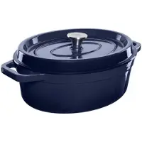 Grand Feu ovaler emaillierter Gusseisentopf 5,6l in Blau