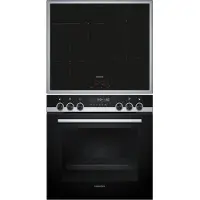 Siemens HE578BBS4 + EI645CFB6E, Zonen-Induktionskochfeld, 4 Zone(n), Glaskeramik, Schwarz, Berührung, 58,3 cm