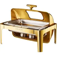 Vevor Chafing Dish Set Speisenwärmer Edelstahl mit Pfannen in voller Größe (8,5 L)