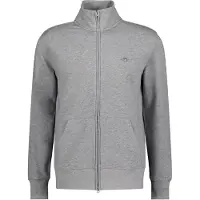 Gant Sweatshirt "Sweatjacke Regular Shield Full Zip Sweat", Herren, Gr. 3XL, grau, Obermaterial: 87% Baumwolle CO. 13% Polyester PES., Sweatshirts Sweatshirt