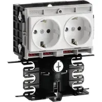 Hager SL200809409016 Geräteträger-Technikteil Steckdose 2-fach vorverdrahtet SL 20x80mm verkehrsweiß