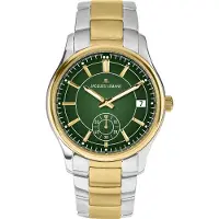 Jacques Lemans Quarzuhr "Derby", gold (silbergoldfarben, grün, grün), Armbanduhren, Herren, silbergoldfarben, Quarzuhr, Armbanduhr, Herrenuhr, Edelstahlarmband, analog, Tag, kleine Sekunde