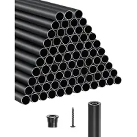 Vevor Treppengeländer, 101er-Pack, 66 cm Alu-Treppenbaluster, 3/4 Zoll Metallspindelgeländer, Hohldeckgeländer mit Geländerkappen & Schrauben für Treppen, Veranda, Terrasse, Mattschwarz
