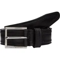 Tommy Hilfiger Ledergürtel "HUDSON EMBOSS LEATHER 3.0 cm breit", Herren, Gr. 100, schwarz, Rindsleder, unifarben, Gürtel Ledergürtel, Größenverstellbar, Topseller