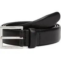 Tommy Hilfiger Ledergürtel "HUDSON 3.0 cm breit", Herren, Gr. 100, schwarz, Rindsleder, unifarben, Gürtel Ledergürtel, Größenverstellbar