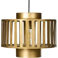 Beliani Hängeleuchte Messingfarben Metall 1-Flammig Gitter-Design Glühbirnen-Optik Modern Industrie Design für Esstisch Wohnzimmer Flur Wohnküche
