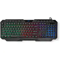 Nedis GKBD110BKUS Kabelgebundene Gaming-Tastatur USB-A Folientasten LED QWERTY