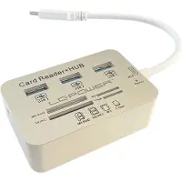 LC-Power LC-HUB-C-CR, USB 3.2 Gen 1 (3.1 Gen 1) Type-C, MS Duo, MS Micro (M2), MicroSD (TransFlash), SD, SDHC, USB 3.2 Gen 1 (3.1 Gen 1) Type-A, 77 mm, 50 mm, 26 mm