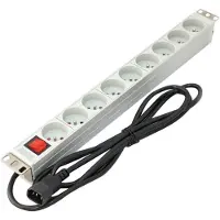Assmann A-19-STRIP-4-IMP, Managed, 1U, Weiß, 9 AC-Ausgänge, C14-Koppler, C14-Koppler