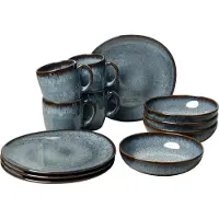 Villeroy & Boch Lave, 4 Person(en), Ton, Grau, Lave, Rund, 12 Stück(e)