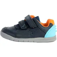 Clarks Jungen Leder Sneaker REX QUEST T, Blau, Low-Version, Klettverschluss