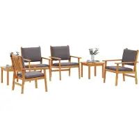 vidaXL Gartensofa-set 6 Stk. 6-Sitzanzahl Braun Massivholz Akazie