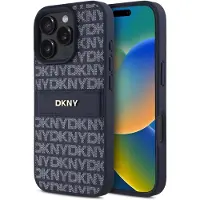 DKNY , Schutzhülle Repeat Pattern Tonal Stripe f. Apple iPhone 16 Pro Max, Blau
