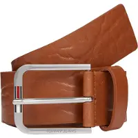 Tommy Hilfiger Ledergürtel TOMMY JEANS "TJM AUSTIN 4.0 cm breit", Herren, Gr. 115, braun (cognac), Rindsleder, unifarben, Gürtel Ledergürtel, Größenverstellbar