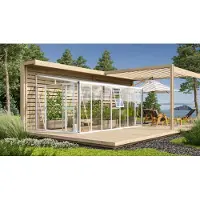 Pergart Vitavia, Anlehn-Gewächshaus "Athena 11900", weiß, 11,9 m², 3 mm ESG, 10 mm HKP