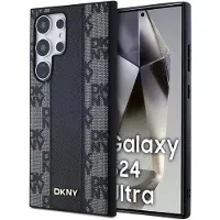 DKNY Pu Leather Checkered Pattern Magsafe Samsung Galaxy S24 Ultra Handyhülle