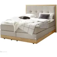 Hasena Stauraum Boxspringbett Alba sand Holz Eiche bright 160x200 : Topper - Lovely Top (fest)