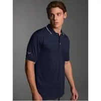 Trigema Poloshirt "Poloshirt aus atmungsaktivem COOLMAX-Material", Herren, Gr. XXL, blau (navy), Trikot, 100% Polyester (recycelt), Basic, ohne Ausschnitt, Shirts Poloshirt