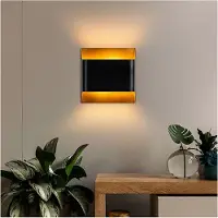 Opviq , Moderne Wandleuchte aus Metall, Schwarz, 25 x 25 x 11 cm | 2 x G9 Max 8 W, ohne Glühbirne | IP20, ideal für industrielle und moderne Wohnräume.