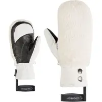 Ziener Fäustlinge "KATNISS-Z DAMEN", Damen, Gr. S, weiß, Materialmix, Handschuhe Fäustlinge, wasserabweisend, extra warm, Kunstfell, Lederinnenhand