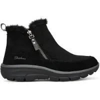 SKECHERS Damen sportliche Stiefeletten COOL ZIP! Schwarz Rauleder Größe: 381/2