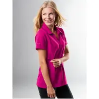 Trigema Damen Poloshirt ohne Knopfleiste Magenta S