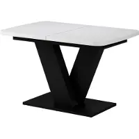 Vicco Esstisch Fenaro Weiß/Schwarz 120-160 x 80 cm ausziehbar, Model 58003