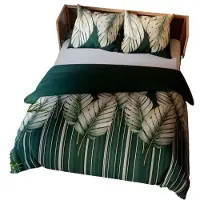 MARKIZETA HOME TROPICANA Bettwäscheset 160x200 cm - Baumwollsatin, exotisches Blättermuster