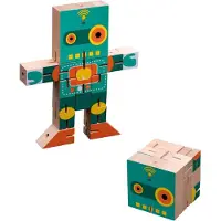 Philos Holz Roboter Würfel Puzzle Denkspiel für Kinder