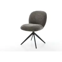 DELIFE Drehstuhl Nube-Flex Bouclé Soft Schlamm Kreuzgestell breit Schwarz 360° drehbar Wippfunktion Taschenfederkern