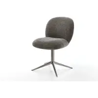 DELIFE Drehstuhl Nube-Flex Bouclé Soft Schlamm Fußkreuz Graphit 360° drehbar Wippfunktion Taschenfederkern