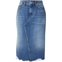 HUGO Jeansrock "Gadele", Damen, Gr. M (38), blau (medium blau 422), Denim/Jeans, Obermaterial: 100% Baumwolle, unifarben, kniebedeckend, Röcke Jeansrock, Mid Rise, in Midi-Länge