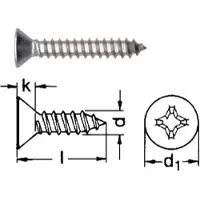 SCHMIDT'S Onlineshop Blechschraube Senkkopf mit Kreuzschlitz (Phillips) - 3,5 x 19 / 0,1 / 2,6