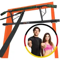 DH FitLife Klimmzugstange Türrahmen ohne Bohren & Schrauben | Pull up bar Doorway | Türreck zum Einhängen für Rückentraining | inkl. Schlingentrainer