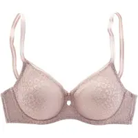 Nuance Minimizer-BH , Damen, Gr. 90, Cup F, beige (sand), Spitze, Obermaterial: 88% Polyamid, 12% Elasthan, BHs Minimizer-BH, mit Bügel aus schöner Allover-Jacquardspitze im angesagten Leo-Look