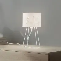 Duolla Tischlampe Mila , weiß / opal, für Kinderzimmer, Textil / Stoff / Seide, Tischlampe