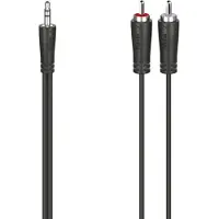 Hama Audio-Kabel "Klinken-Cinch-Kabel, 3,5-mm-Klinken-Steck.-2 Cinch-Steck., 5m,Stereo", schwarz, 50cmcm, Kabel, Audio-Kabel