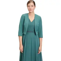 Vera Mont Bolerojacke "Bolero-Jacke mit Kellerfalten", Damen, Gr. 38, grün (schwarz emerald), Obermaterial: 90% Polyester PES. 10% Elasthan EL., Jacken Bolerojacke