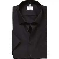 MARVELIS Kurzarmhemd , Herren, Gr. 48, N-Gr, schwarz, Web, Obermaterial: 100% Baumwolle, Hemden Kurzarmhemd, modern fit, Busnesshemd, New Kentkragen, bügelfrei
