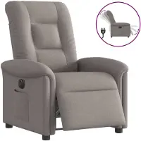vidaXL Relaxsessel Elektrisch Taupe Stoff