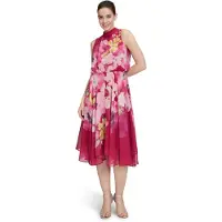 Vera Mont Chiffonkleid "Damen ohne Arm" Ohne Tasche Bindegürtel