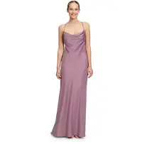 Vera Mont Abendkleid "Abendkleid mit Wasserfallausschnitt", Damen, Gr. 40, EURO, lila (powder lila), 97% Polyester PES. 3% Elasthan EL., Kleider Abendkleid