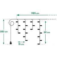 Jumi Ganzjährig nutzbarer LED-Vorhang, per App steuerbar, Lichtdekoration 400-Watt-Girlande