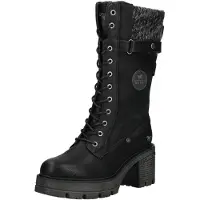 Mustang Winterstiefel SHOES "Madlin", Damen, Gr. 41, Warmfutter, Varioschaft, schwarz, Lederimitat, Textil, Schuhe Winterstiefel, Snowboots, Winterstiefel mit Textilkragen