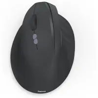 Hama EWM-600L, Linkshändig, Vertikale Ausführung, Optisch, RF Wireless + Bluetooth, 1800 DPI, Schwarz