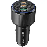 Swissten , Auto Ladegerät 95W 2x USB-C PD + USB 3.0 QC 30W, Schwarz